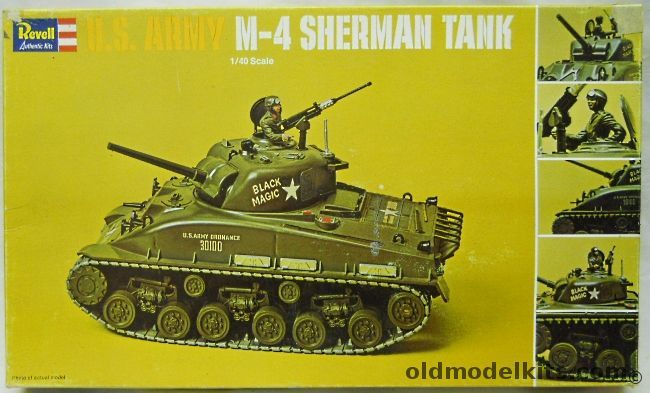 Revell 1/40 US Army M-4 Sherman Tank Black Magic, H554 plastic model kit